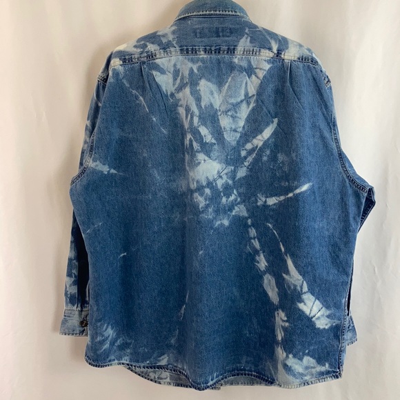 Custom Bleached Big Mac Denim Button Up Shirt XXL - Picture 8 of 14